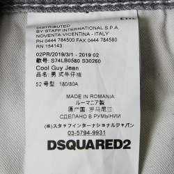 Pre Owned Dsquared2 Grey Denim Cool Guy Jeans XL Waist 36"