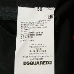 Pre Owned Dsquared2 Black Icon Print Cotton Punk T-Shirt L