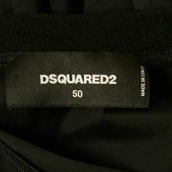 Pre Owned Dsquared2 Black Icon Print Cotton Punk T-Shirt L