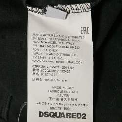 Dsquared2 Black Cotton V-Neck Distressed T-Shirt M