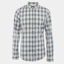 Dsquared2 Blue Tartan Checks Cotton Long Sleeve Shirt XXL