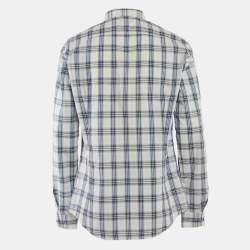 Dsquared2 Blue Tartan Checks Cotton Long Sleeve Shirt XXL