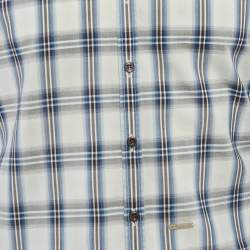 Dsquared2 Blue Tartan Checks Cotton Long Sleeve Shirt XXL