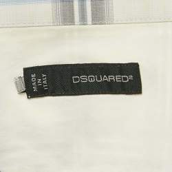 Dsquared2 Blue Tartan Checks Cotton Long Sleeve Shirt XXL