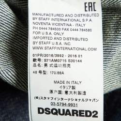 Dsquared2 Navy Blue Raw Edge Layered Denim Jacket M