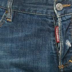 Pre Owned Dsquared2 Blue Distressed Denim Slim Jeans XXL Waist 38"