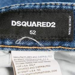 Pre Owned Dsquared2 Blue Distressed Denim Slim Fit Jeans XL Waist 35"