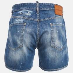 Dsquared2 Blue Distressed Denim Shorts L 
