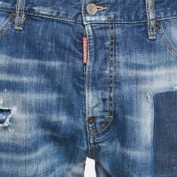Dsquared2 Blue Distressed Denim Shorts L 