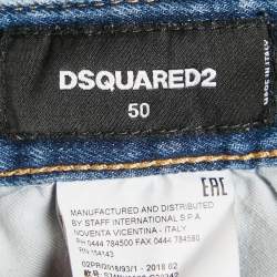 Dsquared2 Blue Distressed Denim Ripped Shorts L