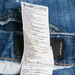 Dsquared2 Blue Distressed Denim Ripped Shorts L
