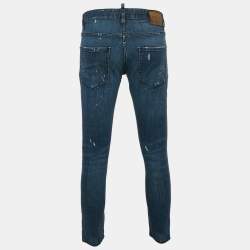 Dsquared2 Blue Distressed Denim Skater Jeans XL Waist 35"