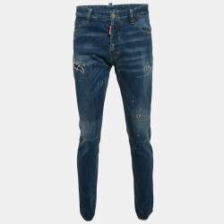 Dsquared2 Blue Distressed Denim Cool Guy Jeans L Waist 34"