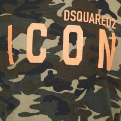 Dsquared2 Green Camouflage Print Jersey Crewneck T-Shirt L