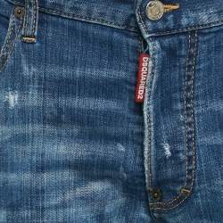 Dsquared2 Blue Distressed Denim Skater Jeans L Waist 35"