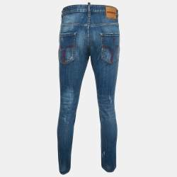 Dsquared2 Blue Distressed Denim Skater Jeans L Waist 35"