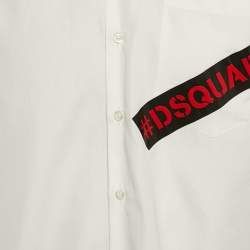 Dsquared2 White Logo Print Cotton Long Sleeve Shirt XL