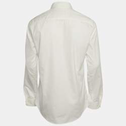 Dsquared2 White Logo Print Cotton Long Sleeve Shirt XL