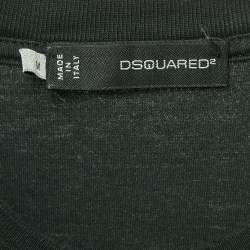 Dsquared2 Black Glitter Print Jersey Crewneck T-Shirt M