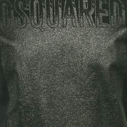 Dsquared2 Black Glitter Print Jersey Crewneck T-Shirt M