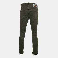 Dsquared2 Black Distressed Denim Skater Jeans XL Waist 35"