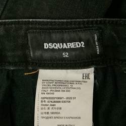 Dsquared2 Black Distressed Denim Skater Jeans XL Waist 35"