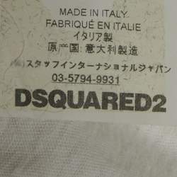 Dsquared2 White Cotton Ruffle Detail Polo T-Shirt M