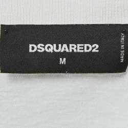 Dsquared2 White Cotton Ruffle Detail Polo T-Shirt M