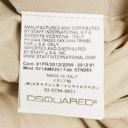 Dsquared2 Beige Cotton and Pu Zip-Up Jacket L