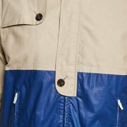 Dsquared2 Beige Cotton and Pu Zip-Up Jacket L