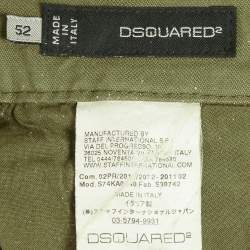 Pre Owned Dsquared2 Green Cotton Regular Fit Trousers XL