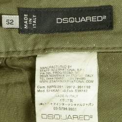 Pre Owned Dsquared2 Green Cotton Regular Fit Trousers XL