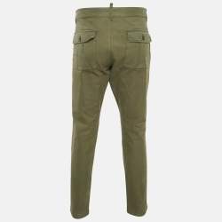 Pre Owned Dsquared2 Green Cotton Regular Fit Trousers XL
