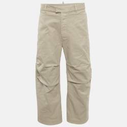 Dsquared2 Beige Cotton Straight Fit Trousers XL 