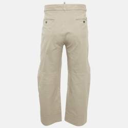 Pre Owned Dsquared2 Beige Cotton Straight Fit Trousers XL