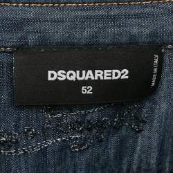Dsquared2 Blue Embroidered Chambray Long Sleeve Shirt XL