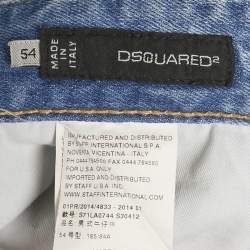 Pre Owned Dsquared2 Blue Distressed Denim Jeans XXL Waist 38"