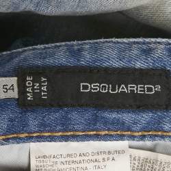 Pre Owned Dsquared2 Blue Distressed Denim Jeans XXL Waist 38"