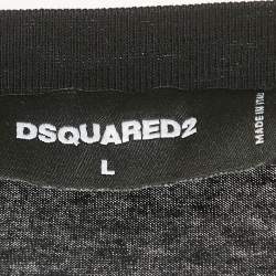 Dsquared2 Black Logo Print Cotton Crew Neck T-Shirt L