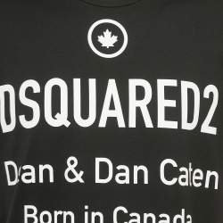 Dsquared2 Black Logo Print Cotton Crew Neck T-Shirt L