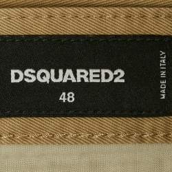 Dsquared2 Beige Cotton Drill Trousers M Waist 34"