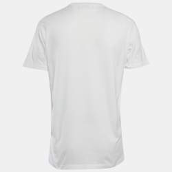 Dsquared2 White Logo Print Cotton Crew Neck T-Shirt L