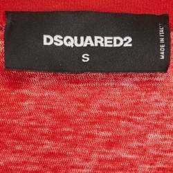 Dsquared2 Red Printed Jersey Chic Dan Fit T-Shirt S