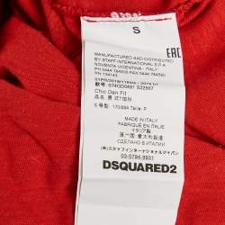 Dsquared2 Red Printed Jersey Chic Dan Fit T-Shirt S