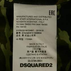 Dsquared2 Black/Green Camouflage Print Cotton & Nylon Bomber Jacket M