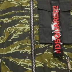 Dsquared2 Black/Green Camouflage Print Cotton & Nylon Bomber Jacket M