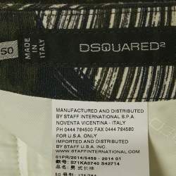 Pre Owned Dsquared2 Green Tropical Print Crepe Trousers L