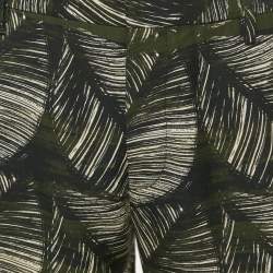Pre Owned Dsquared2 Green Tropical Print Crepe Trousers L
