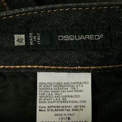 Pre Owned Dsquared2 Black Paint Splash Faded Denim Low Waist Jeans XS Waist 31"