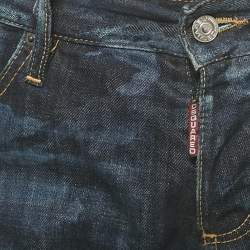 Pre Owned Dsquared2 Blue Camouflage Denim Regular Fit Jeans L Waist 36"